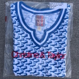 CHRISTINE & TAYLOR / Alligator Terry Tank Top - Blue / BRAND NEW IN PACKAGE!